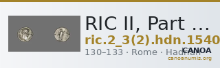 RIC II, Part 3 (second edition) Hadrian 1540-1542 — CANOA