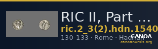 RIC II, Part 3 (second edition) Hadrian 1540-1542 — CANOA