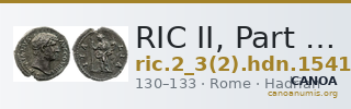 RIC II, Part 3 (second edition) Hadrian 1541 — CANOA