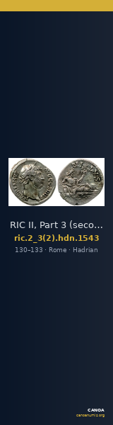 RIC II, Part 3 (second edition) Hadrian 1543 — CANOA