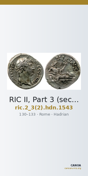 RIC II, Part 3 (second edition) Hadrian 1543 — CANOA