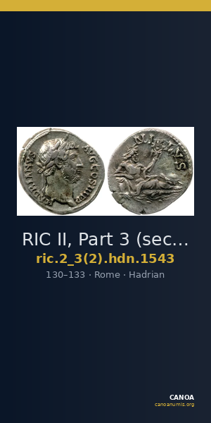 RIC II, Part 3 (second edition) Hadrian 1543 — CANOA