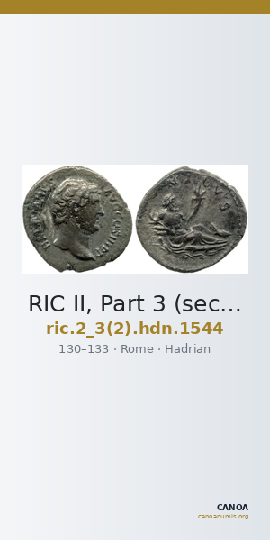 RIC II, Part 3 (second edition) Hadrian 1544 — CANOA