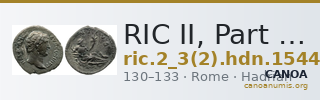 RIC II, Part 3 (second edition) Hadrian 1544 — CANOA