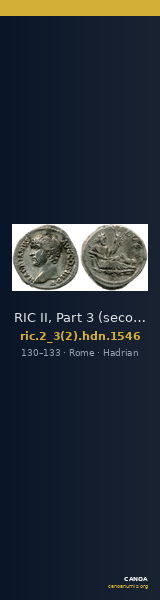 RIC II, Part 3 (second edition) Hadrian 1546 — CANOA