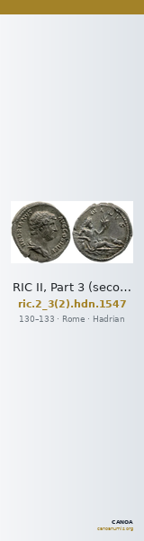 RIC II, Part 3 (second edition) Hadrian 1547 — CANOA