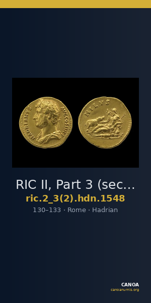 RIC II, Part 3 (second edition) Hadrian 1548 — CANOA