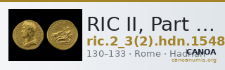 RIC II, Part 3 (second edition) Hadrian 1548 — CANOA