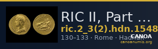 RIC II, Part 3 (second edition) Hadrian 1548 — CANOA