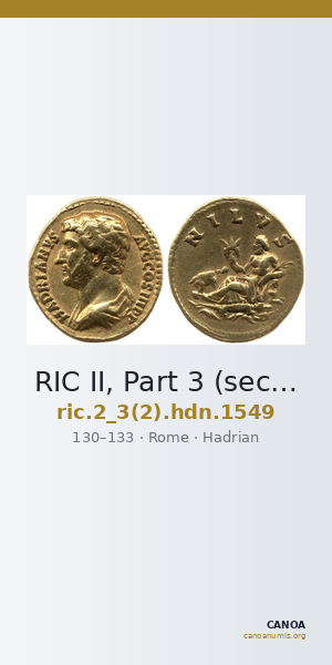 RIC II, Part 3 (second edition) Hadrian 1549 — CANOA