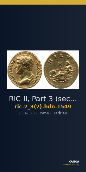 RIC II, Part 3 (second edition) Hadrian 1549 — CANOA