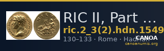 RIC II, Part 3 (second edition) Hadrian 1549 — CANOA