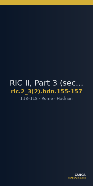 RIC II, Part 3 (second edition) Hadrian 155-157 — CANOA
