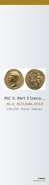 RIC II, Part 3 (second edition) Hadrian 1553 — CANOA