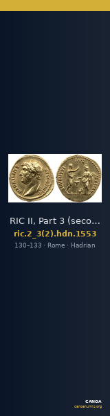 RIC II, Part 3 (second edition) Hadrian 1553 — CANOA