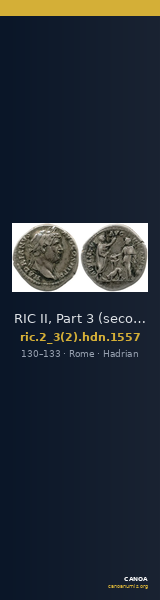 RIC II, Part 3 (second edition) Hadrian 1557 — CANOA