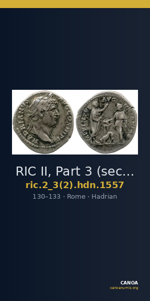 RIC II, Part 3 (second edition) Hadrian 1557 — CANOA