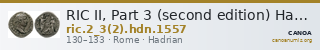 RIC II, Part 3 (second edition) Hadrian 1557 — CANOA