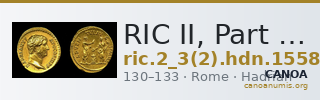 RIC II, Part 3 (second edition) Hadrian 1558 — CANOA