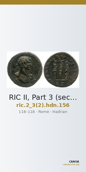 RIC II, Part 3 (second edition) Hadrian 156 — CANOA