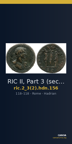 RIC II, Part 3 (second edition) Hadrian 156 — CANOA
