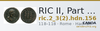 RIC II, Part 3 (second edition) Hadrian 156 — CANOA