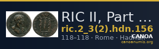 RIC II, Part 3 (second edition) Hadrian 156 — CANOA