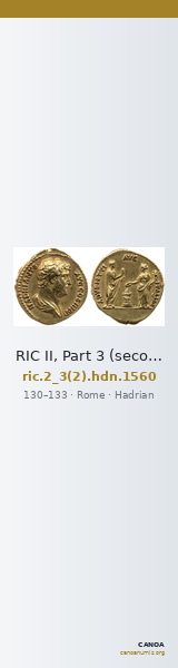 RIC II, Part 3 (second edition) Hadrian 1560 — CANOA