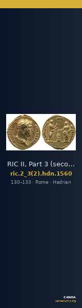 RIC II, Part 3 (second edition) Hadrian 1560 — CANOA