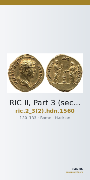 RIC II, Part 3 (second edition) Hadrian 1560 — CANOA