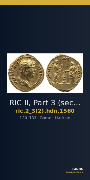 RIC II, Part 3 (second edition) Hadrian 1560 — CANOA