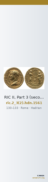 RIC II, Part 3 (second edition) Hadrian 1561 — CANOA