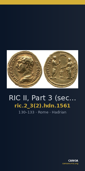 RIC II, Part 3 (second edition) Hadrian 1561 — CANOA
