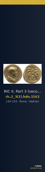 RIC II, Part 3 (second edition) Hadrian 1562 — CANOA