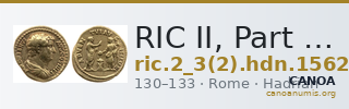 RIC II, Part 3 (second edition) Hadrian 1562 — CANOA