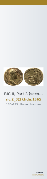 RIC II, Part 3 (second edition) Hadrian 1565 — CANOA