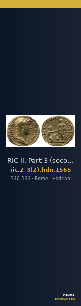 RIC II, Part 3 (second edition) Hadrian 1565 — CANOA