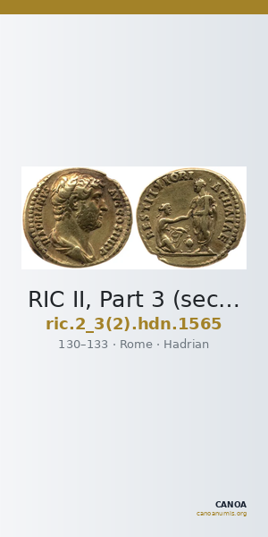 RIC II, Part 3 (second edition) Hadrian 1565 — CANOA