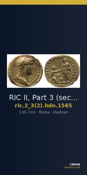 RIC II, Part 3 (second edition) Hadrian 1565 — CANOA