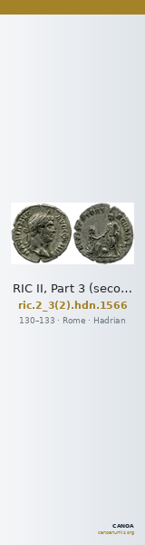 RIC II, Part 3 (second edition) Hadrian 1566 — CANOA