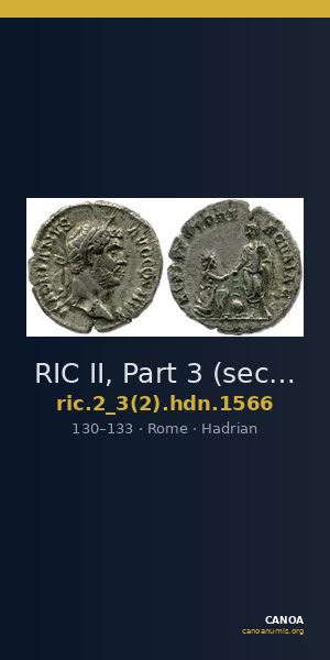 RIC II, Part 3 (second edition) Hadrian 1566 — CANOA