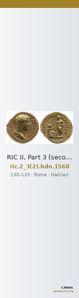 RIC II, Part 3 (second edition) Hadrian 1568 — CANOA