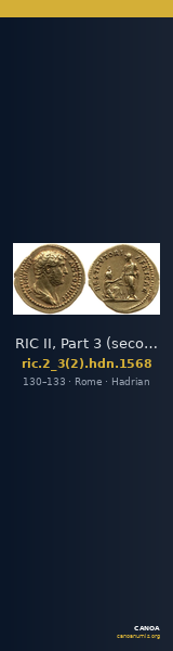RIC II, Part 3 (second edition) Hadrian 1568 — CANOA