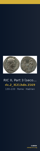 RIC II, Part 3 (second edition) Hadrian 1569 — CANOA