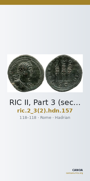 RIC II, Part 3 (second edition) Hadrian 157 — CANOA