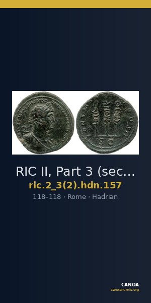 RIC II, Part 3 (second edition) Hadrian 157 — CANOA
