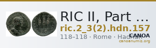 RIC II, Part 3 (second edition) Hadrian 157 — CANOA