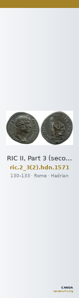 RIC II, Part 3 (second edition) Hadrian 1571 — CANOA