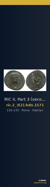 RIC II, Part 3 (second edition) Hadrian 1571 — CANOA