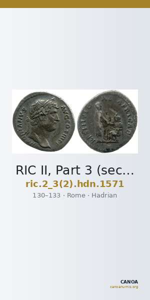 RIC II, Part 3 (second edition) Hadrian 1571 — CANOA